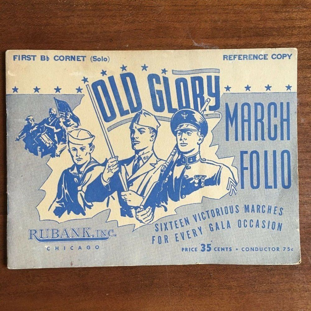 Vintage Old Glory March Folio Sheet Music by Ruban